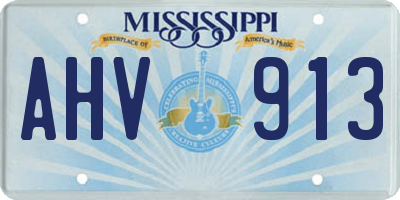 MS license plate AHV913