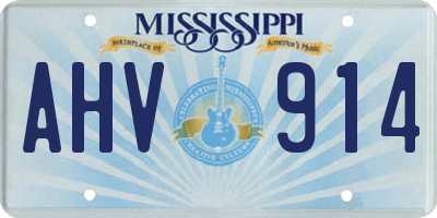 MS license plate AHV914