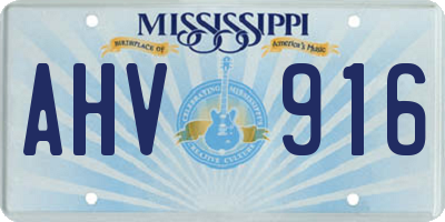 MS license plate AHV916