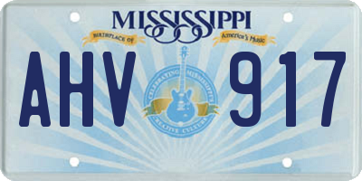MS license plate AHV917