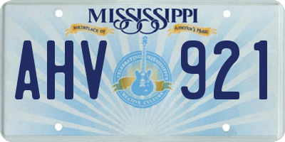 MS license plate AHV921