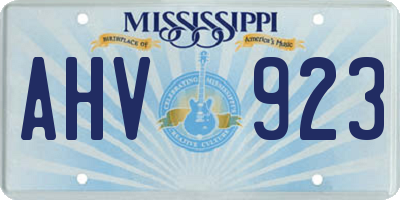 MS license plate AHV923