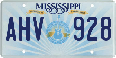 MS license plate AHV928