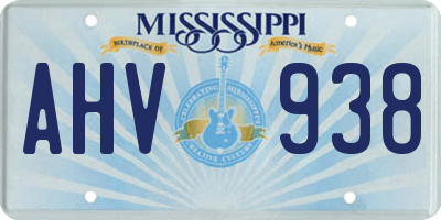 MS license plate AHV938
