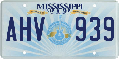 MS license plate AHV939