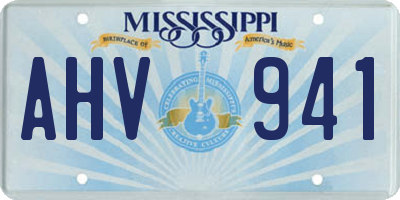 MS license plate AHV941
