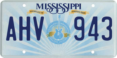MS license plate AHV943