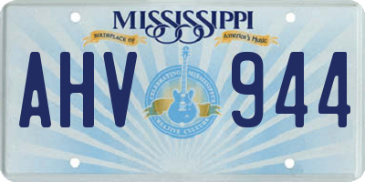 MS license plate AHV944