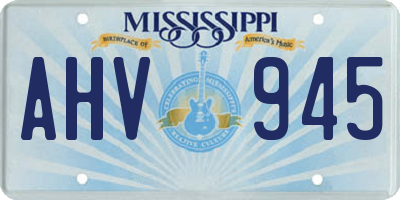 MS license plate AHV945