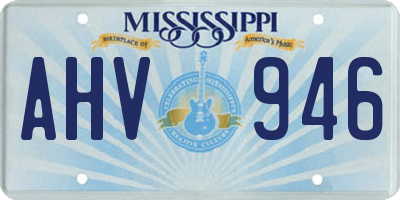 MS license plate AHV946