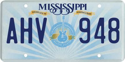MS license plate AHV948