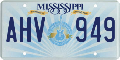 MS license plate AHV949