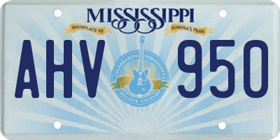 MS license plate AHV950