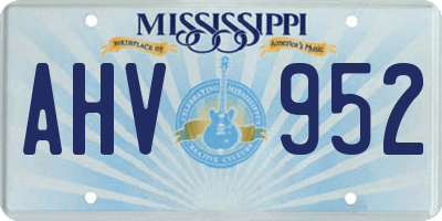 MS license plate AHV952