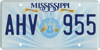 MS license plate AHV955