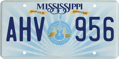 MS license plate AHV956