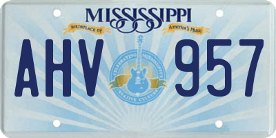 MS license plate AHV957