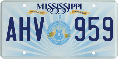 MS license plate AHV959
