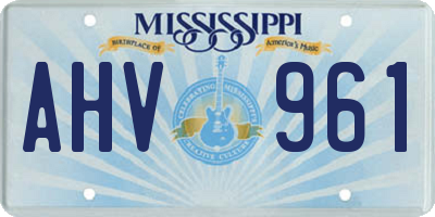 MS license plate AHV961
