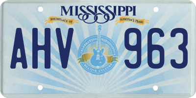 MS license plate AHV963