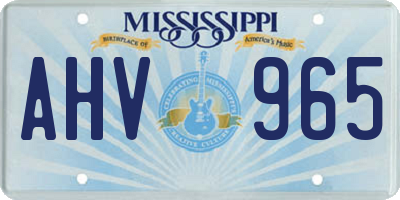 MS license plate AHV965