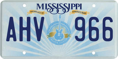 MS license plate AHV966