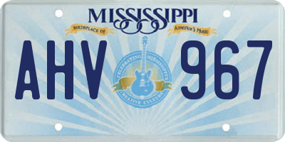 MS license plate AHV967