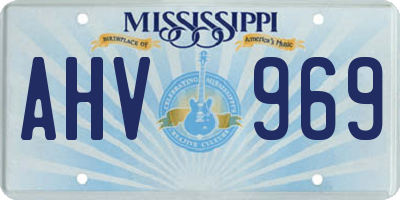 MS license plate AHV969
