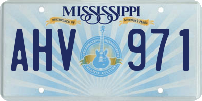 MS license plate AHV971