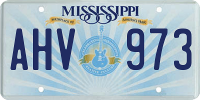MS license plate AHV973