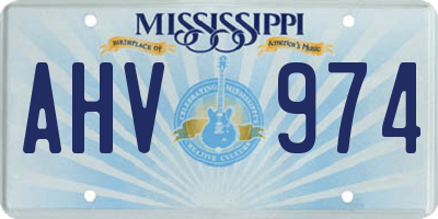 MS license plate AHV974