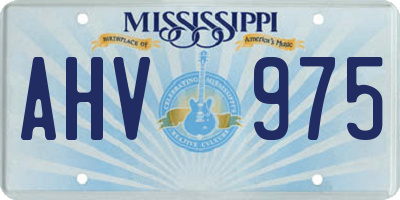 MS license plate AHV975