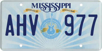 MS license plate AHV977