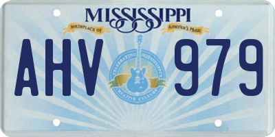 MS license plate AHV979