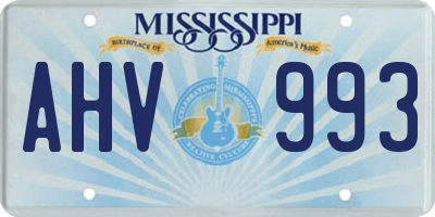 MS license plate AHV993