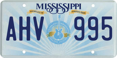 MS license plate AHV995