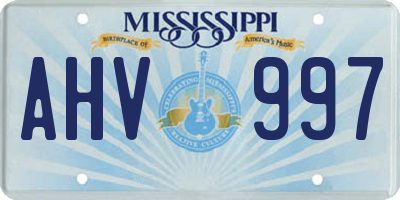MS license plate AHV997
