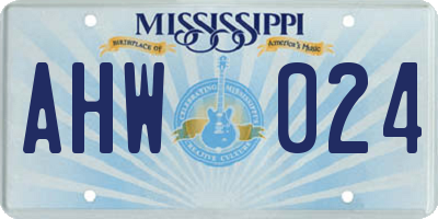 MS license plate AHW024