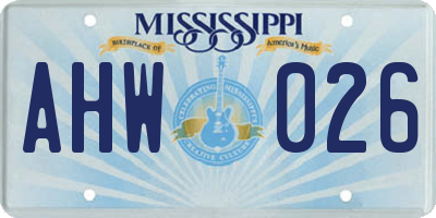 MS license plate AHW026