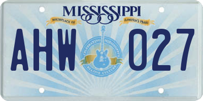 MS license plate AHW027