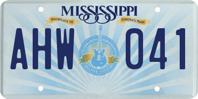 MS license plate AHW041