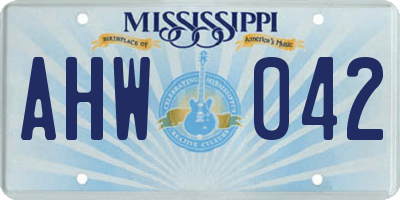 MS license plate AHW042