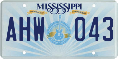 MS license plate AHW043