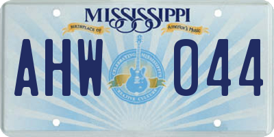 MS license plate AHW044