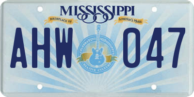 MS license plate AHW047