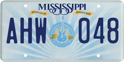 MS license plate AHW048