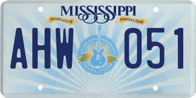 MS license plate AHW051
