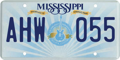 MS license plate AHW055