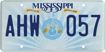 MS license plate AHW057