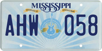 MS license plate AHW058